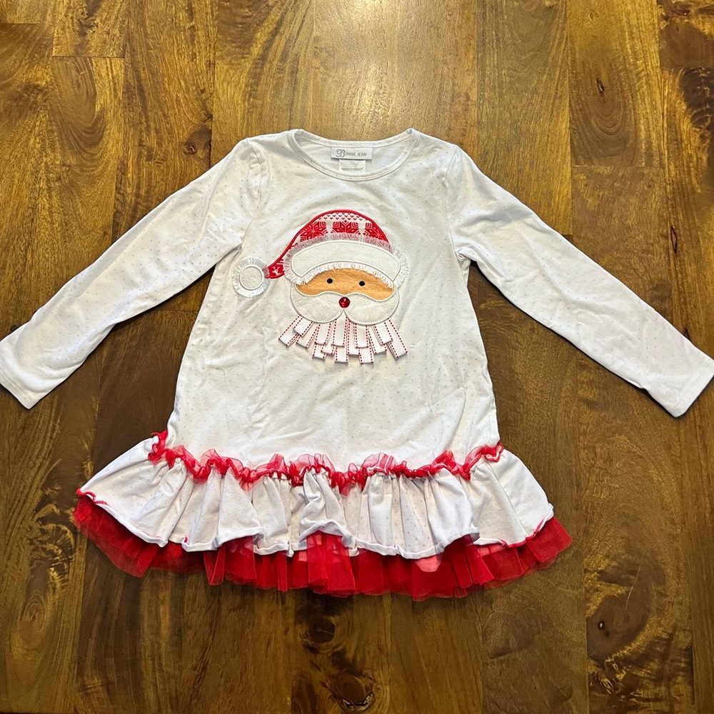 EUC Bonnie Jean Holiday Santa Top Size 7